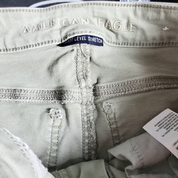 American Eagle Women’s Jegging Size 4 Distressed Olive Green Level Stretch - Picture 7 of 9